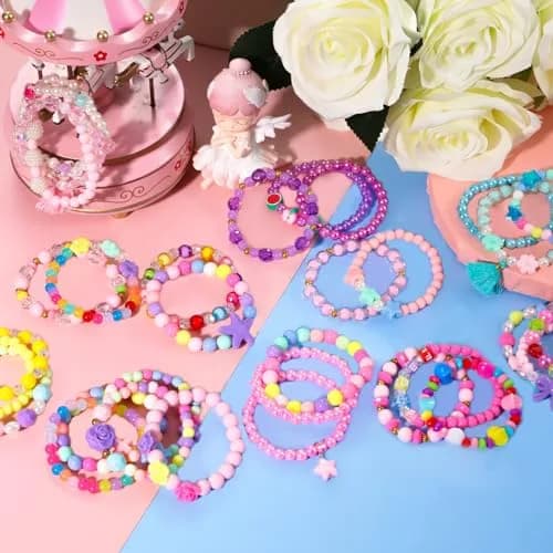 PinkSheep Bracelets for Girls Jewelry 36 Pcs | Safe, Colorful & Creative (70-120 chars) thumbnail 2