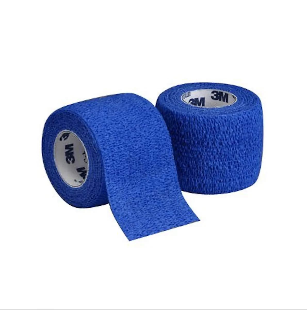 3M Coban Self-Adherent Wrap Blue 2.54 cm x 4.57 m (1"x 5yds) | Secures Dressings & Immobilizes Injuries