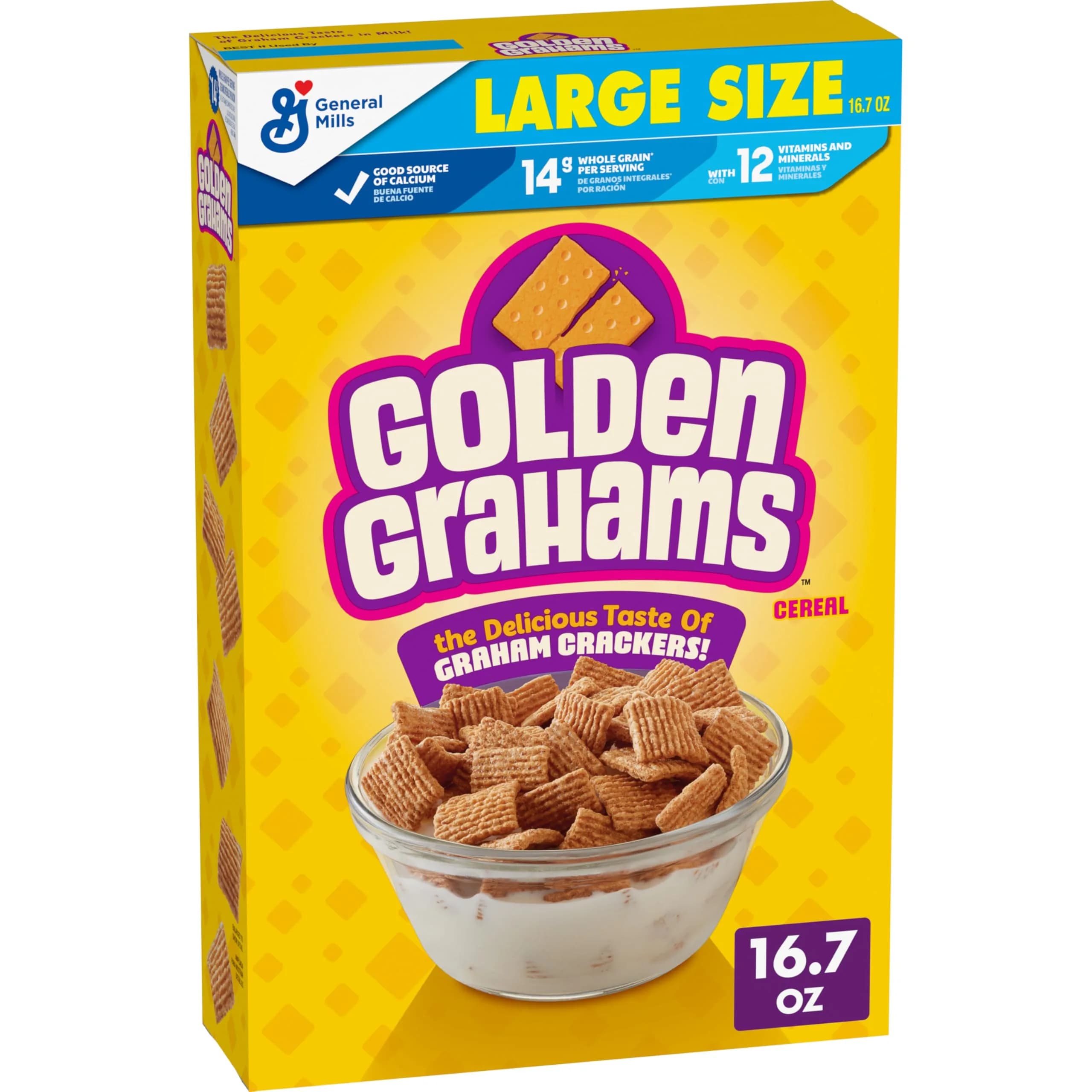 Golden Grahams Whole Grain Breakfast Cereal 473g (16.7 oz) | Honey Flavor Cereal with 14g Whole Grain