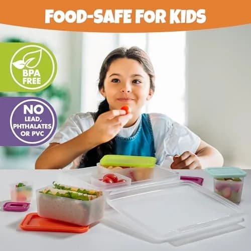 Bentology Food Storage Container Set with Leakproof Snack Containers & Utensil Holder | Kid & Office Meal Prep thumbnail 5