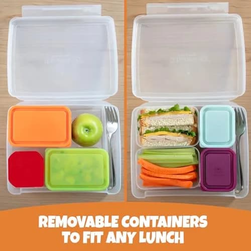 Bentology Food Storage Container Set with Leakproof Snack Containers & Utensil Holder | Kid & Office Meal Prep thumbnail 6
