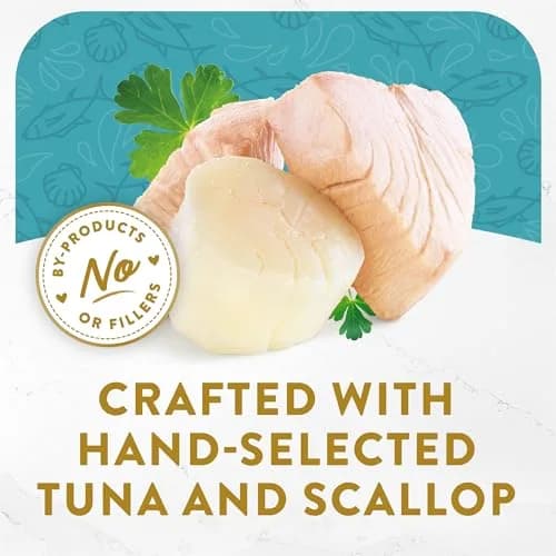 Fancy Feast Appetizers Tuna with Scallop Topper Wet Cat Food 1.1 oz (31g) Pouches, 10-Pack | Real Tuna & Scallop Broth thumbnail 3