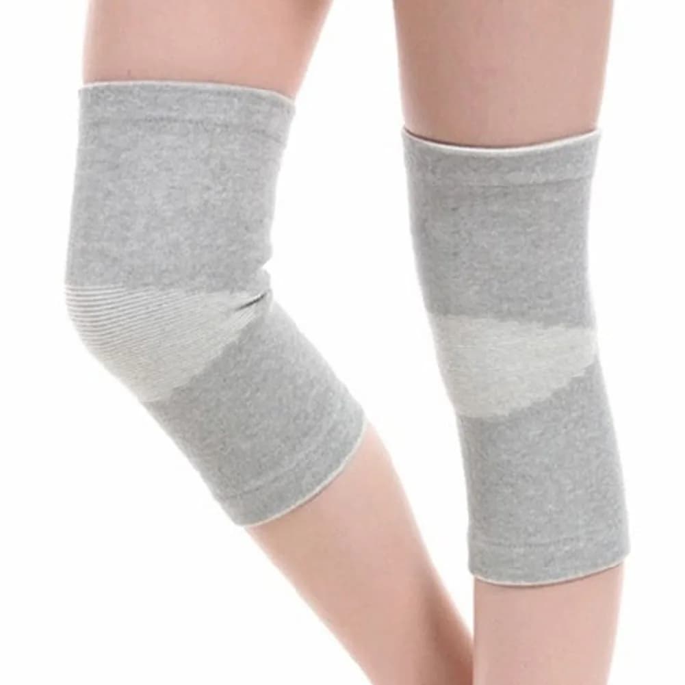 JUMISEE Cotton Knee Sleeves - Medium, Gray (1 Pair) for Knee Support and Pain Relief - view 2