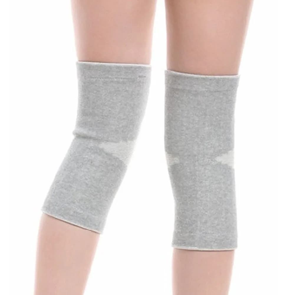 JUMISEE Cotton Knee Sleeves - Medium, Gray (1 Pair) for Knee Support and Pain Relief - view 3