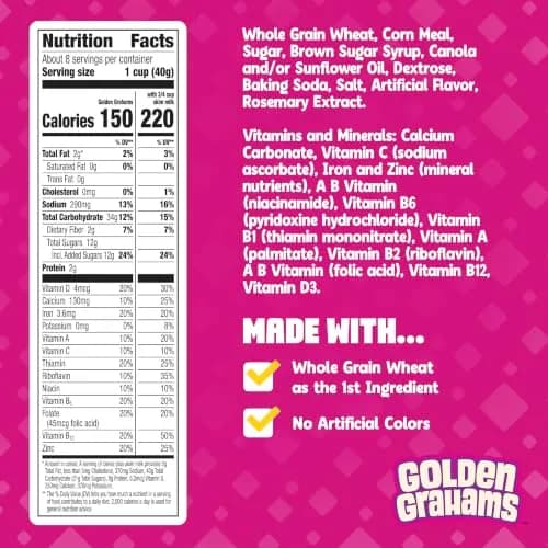 Golden Grahams Whole Grain Breakfast Cereal 332g (11.7 oz) | Nostalgic Graham Cracker Taste thumbnail 2