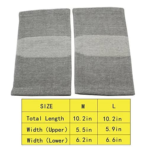 JUMISEE Cotton Knee Sleeves for Knee Support, Circulation & Pain Relief | Large, Gray (1 Pair) thumbnail 6