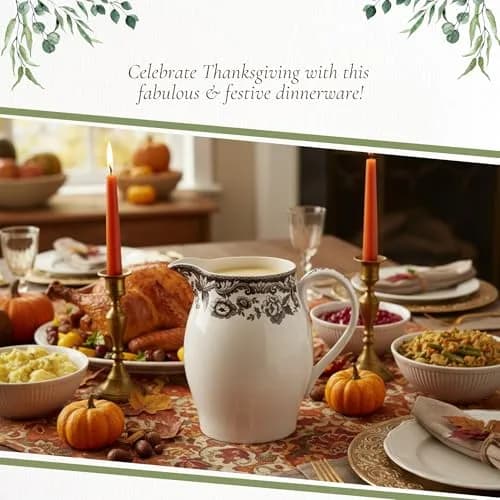 Spode Delamere Porcelain Pitcher 1657ml (56 Oz) | Classic British Flowers Design for Serving Beverages thumbnail 5