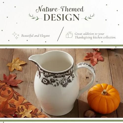 Spode Delamere Porcelain Pitcher 1657ml (56 Oz) | Classic British Flowers Design for Serving Beverages thumbnail 3