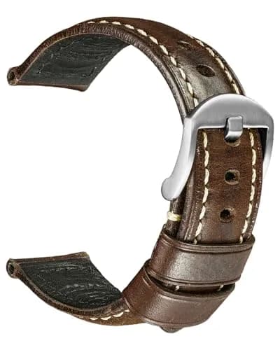 REZERO Leather Watch Bands, Thickened Vintage Strap 22mm | Classic Oil-Waxed Leather thumbnail 1