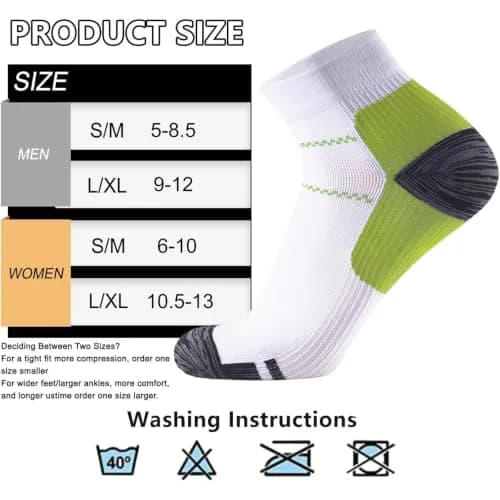 ACTINPUT Ankle Compression Socks for Women Men | 7 Pairs Plantar Fasciitis Support, Circulation Relief, Breathable Nylon (Ankle-High, Multi-Color, Large-X-Large) thumbnail 5