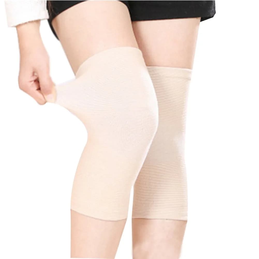 JUMISEE Cotton Knee Sleeves - Large, Complexion Color - For Knee Support, Circulation & Pain Relief - main product image