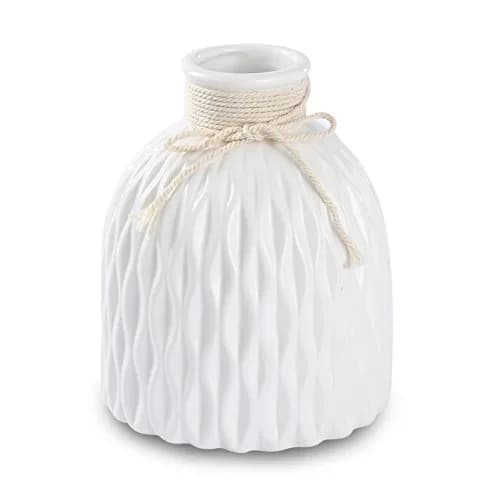 Anding Modern Vase Home Decoration Grid Design White Porcelain Bottle | Elegant, Modern Style thumbnail 1