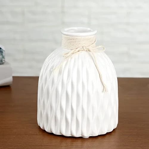 Anding Modern Vase Home Decoration Grid Design White Porcelain Bottle | Elegant, Modern Style thumbnail 3