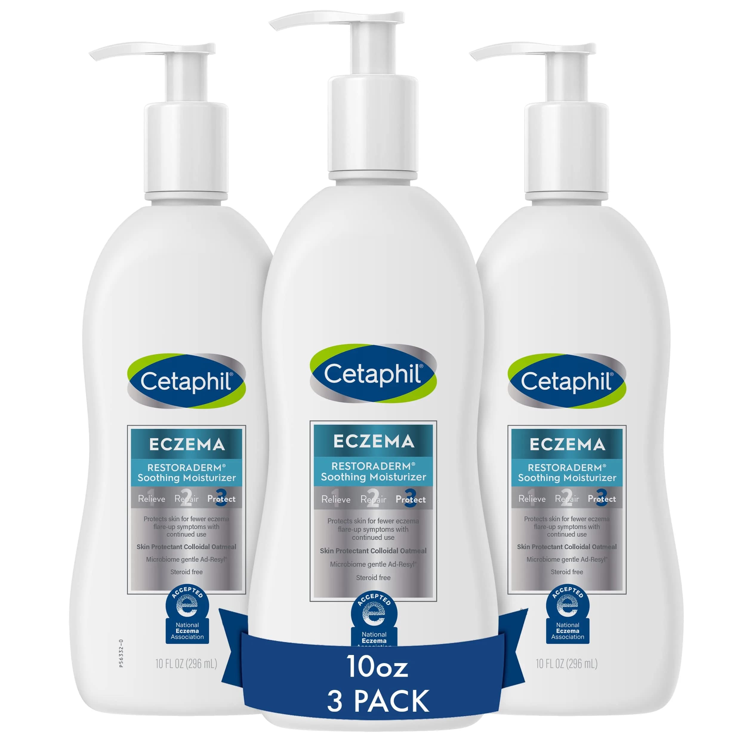 Cetaphil RESTORADERM Itch Control Moisturizing Lotion 3-Pack 296ml (10 fl oz) | Soothes Dry, Itchy, Eczema-Prone Skin — 10 Fl Oz / Adult (Moisturizer )