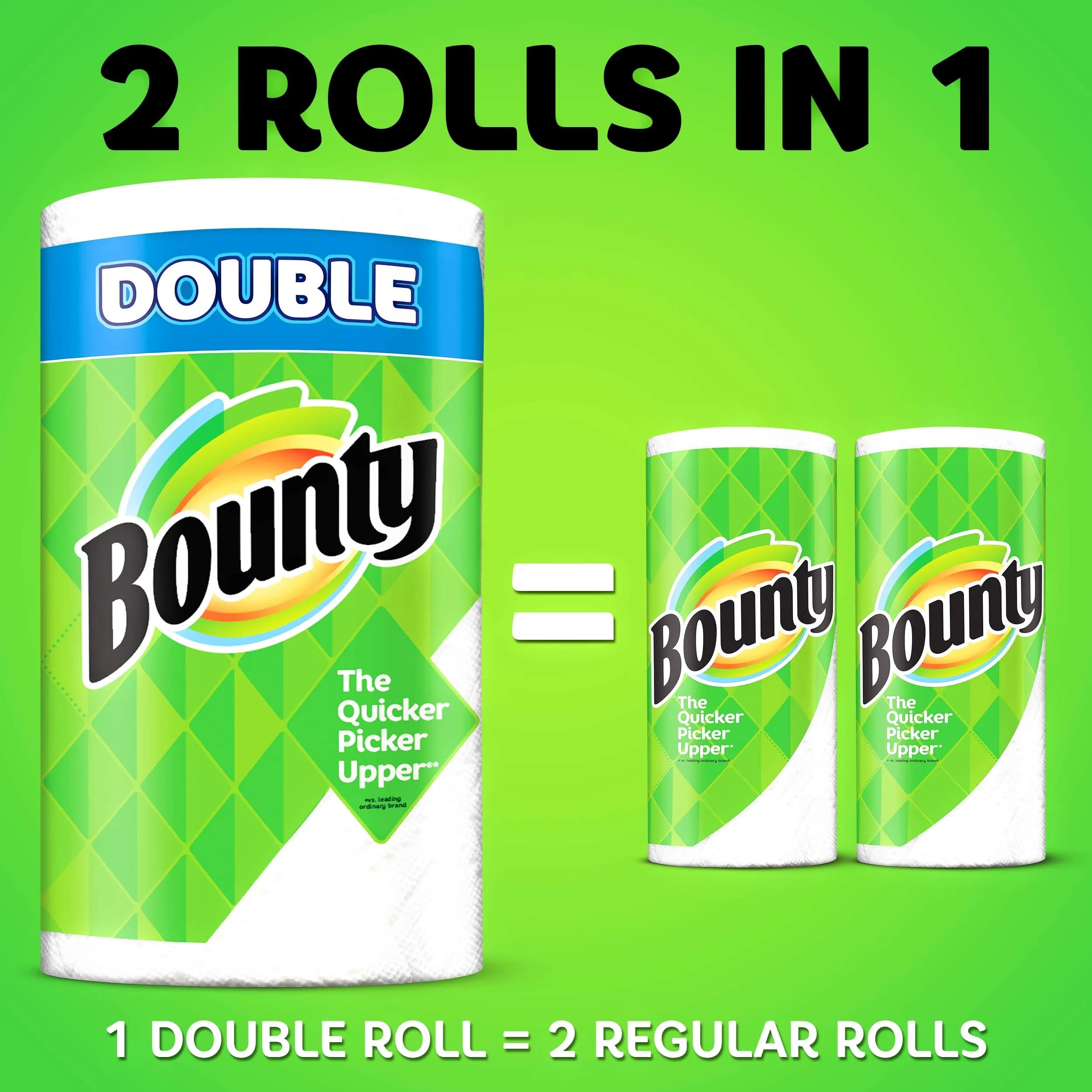 Bounty Select-a-Size Paper Towels, 2-Ply White, 74 Sheets/Roll, 8 Rolls/Carton | Absorbent & Strong for Spills - view 2