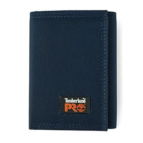 Timberland PRO Men's Cordura Nylon RFID Trifold Wallet with ID Window | RFID Blocking & 13 Card Pockets — Navy
