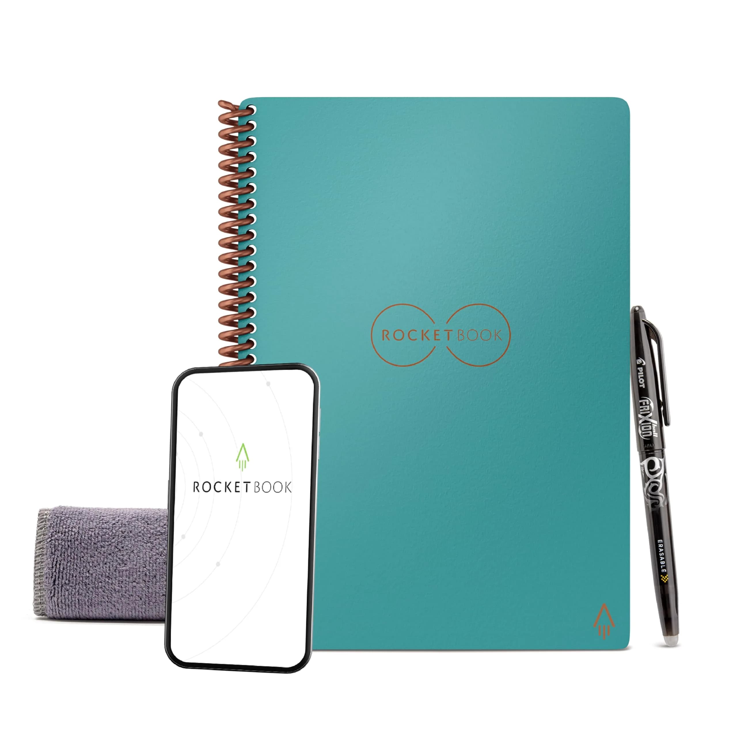 Rocketbook Core Reusable Notebook - Teal, Classic Executive Size, Dotted Pages - main product image