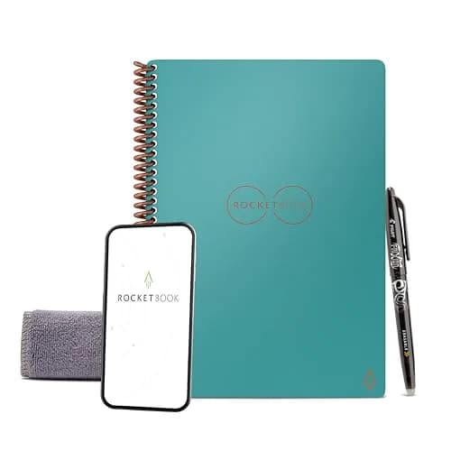 Rocketbook Core Reusable Notebook - Teal, Classic Executive Size, Dotted Pages thumbnail 1