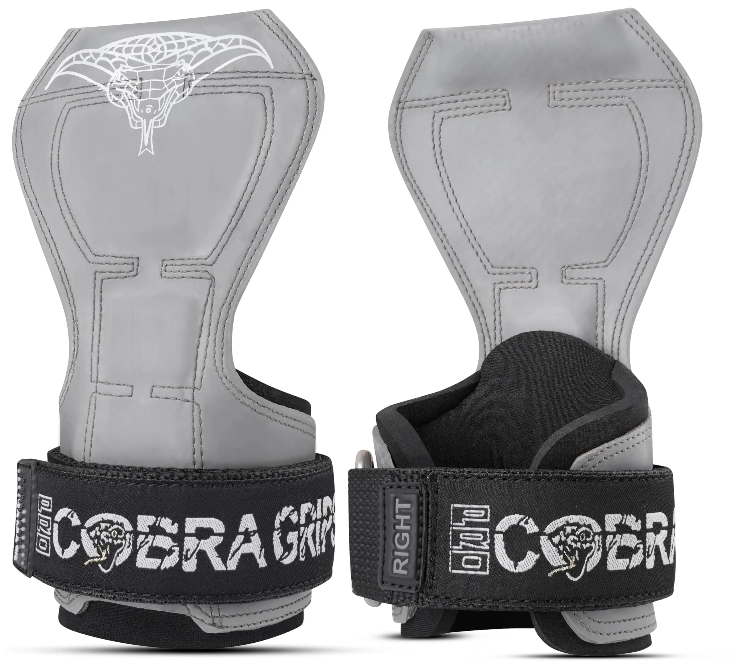 Cobra Grips PRO Gray Rubber Weight Lifting Gloves with Wrist Wraps - 5.5 - 8.75" Wrist Size thumbnail 1