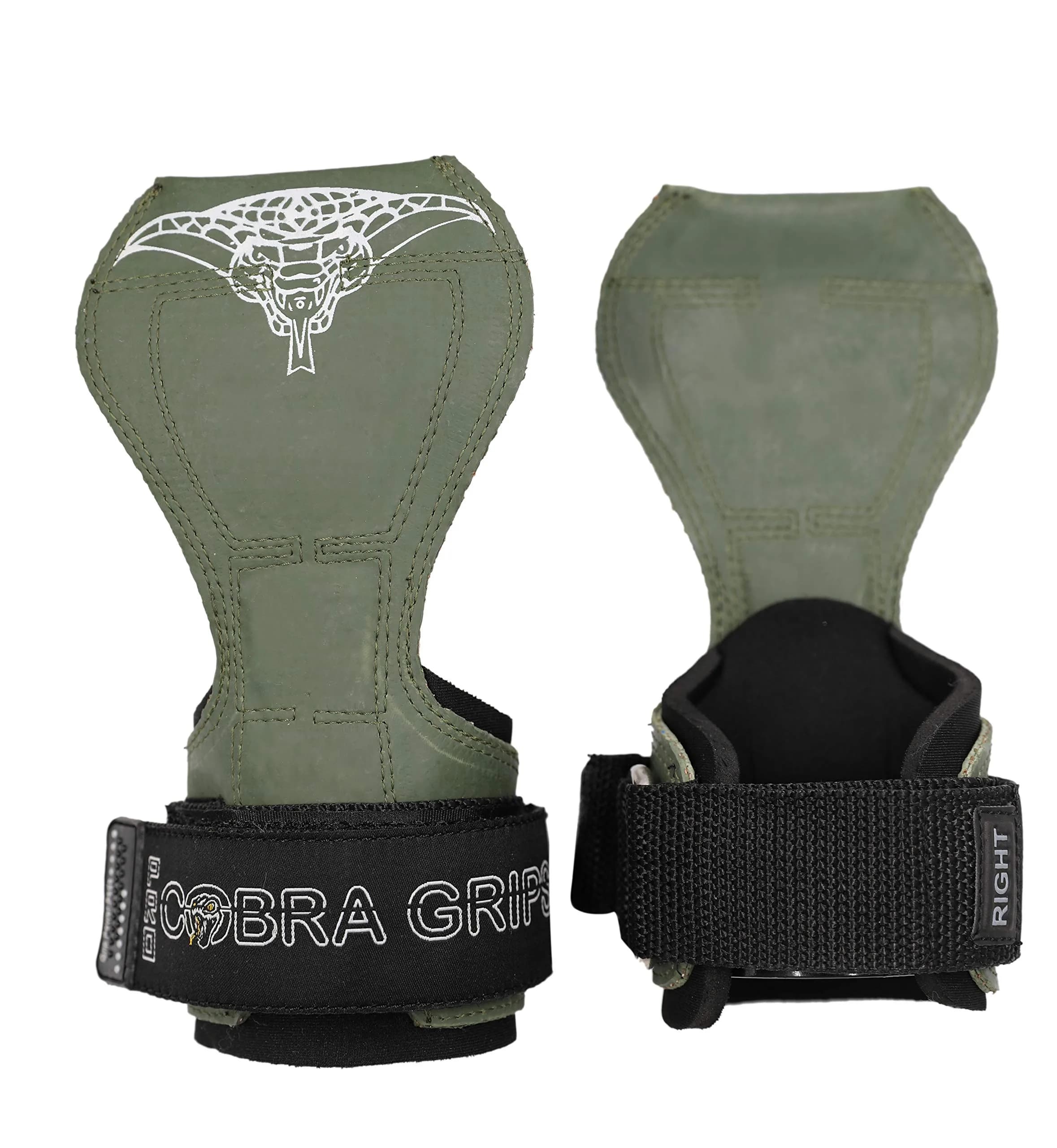 Cobra Grips PRO Green Rubber Weight Lifting Gloves with Wrist Wraps - 5.5 - 8.75" Wrist Support thumbnail 1
