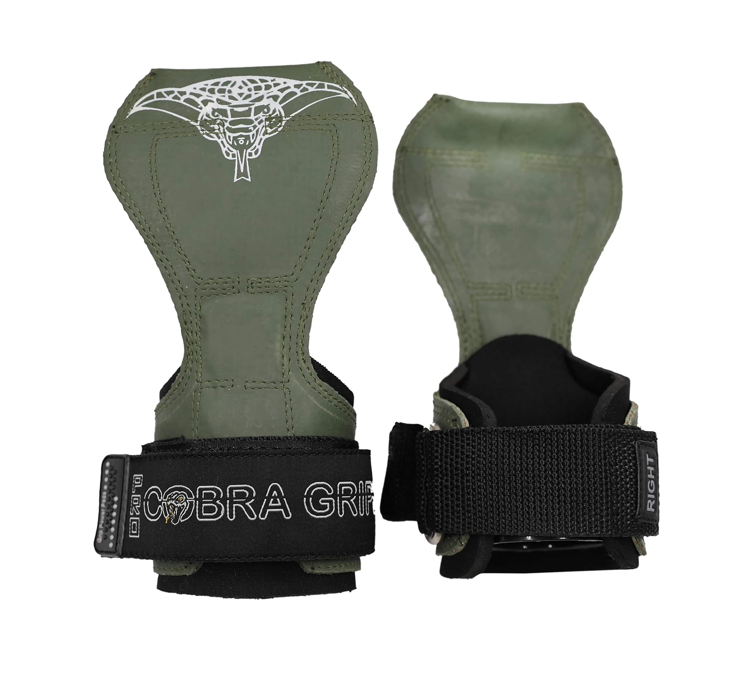 Cobra Grips PRO Green Rubber Weight Lifting Gloves with Wrist Wraps - 5.5 - 8.75" Wrist Support thumbnail 2