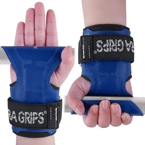 Cobra Grips FIT Blue Rubber Weight Lifting Gloves with Wrist Wraps - 4.25"-7.0" Wrist - view 2