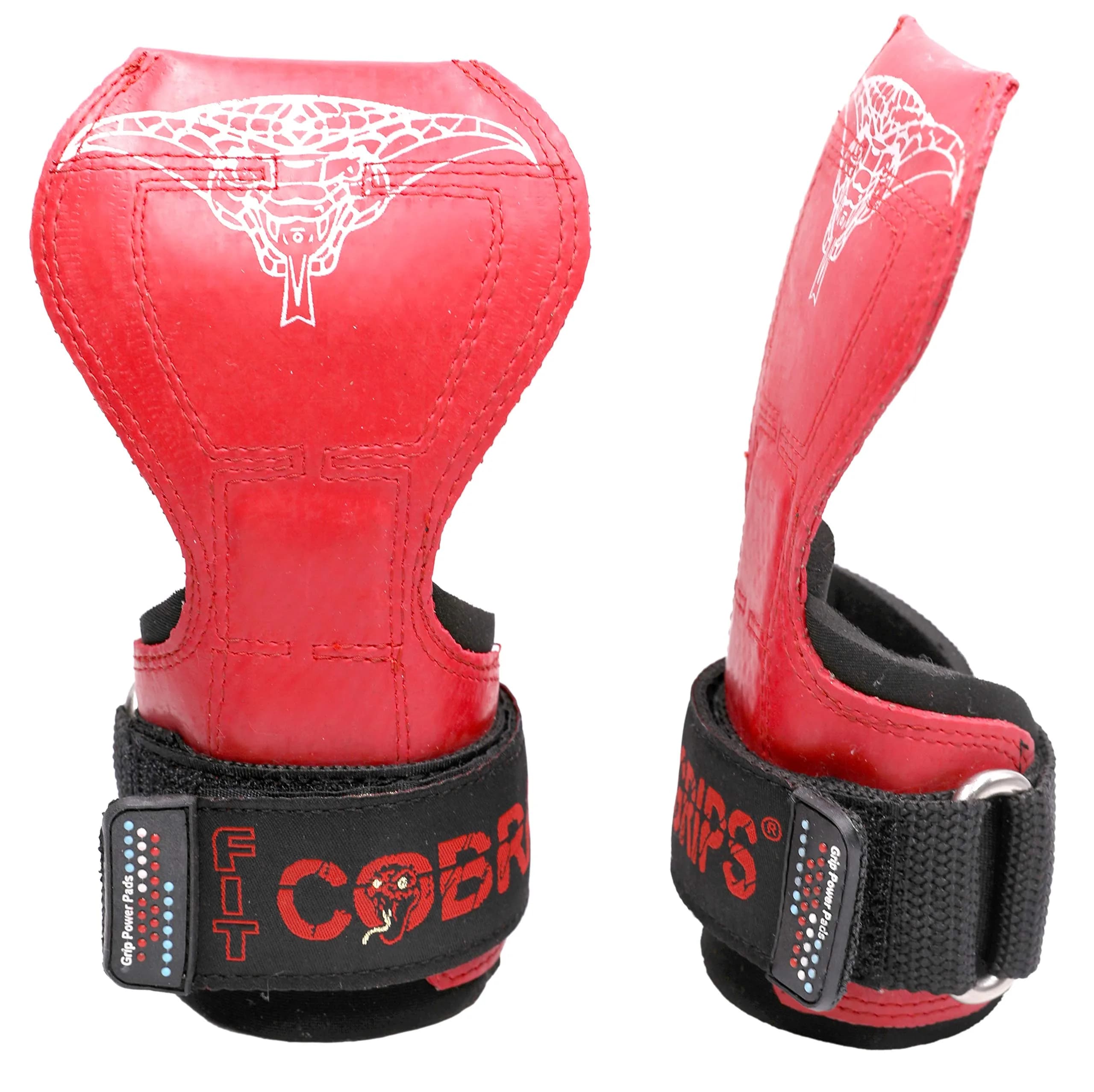 Cobra Grips FIT Red Rubber Weight Lifting Gloves with Wrist Wraps - 4.25-7.0" Wrist thumbnail 1