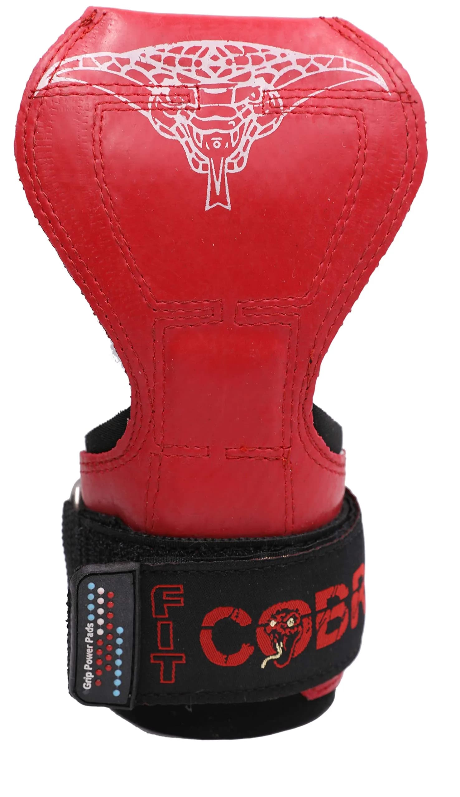 Cobra Grips FIT Red Rubber Weight Lifting Gloves with Wrist Wraps - 4.25-7.0" Wrist thumbnail 2