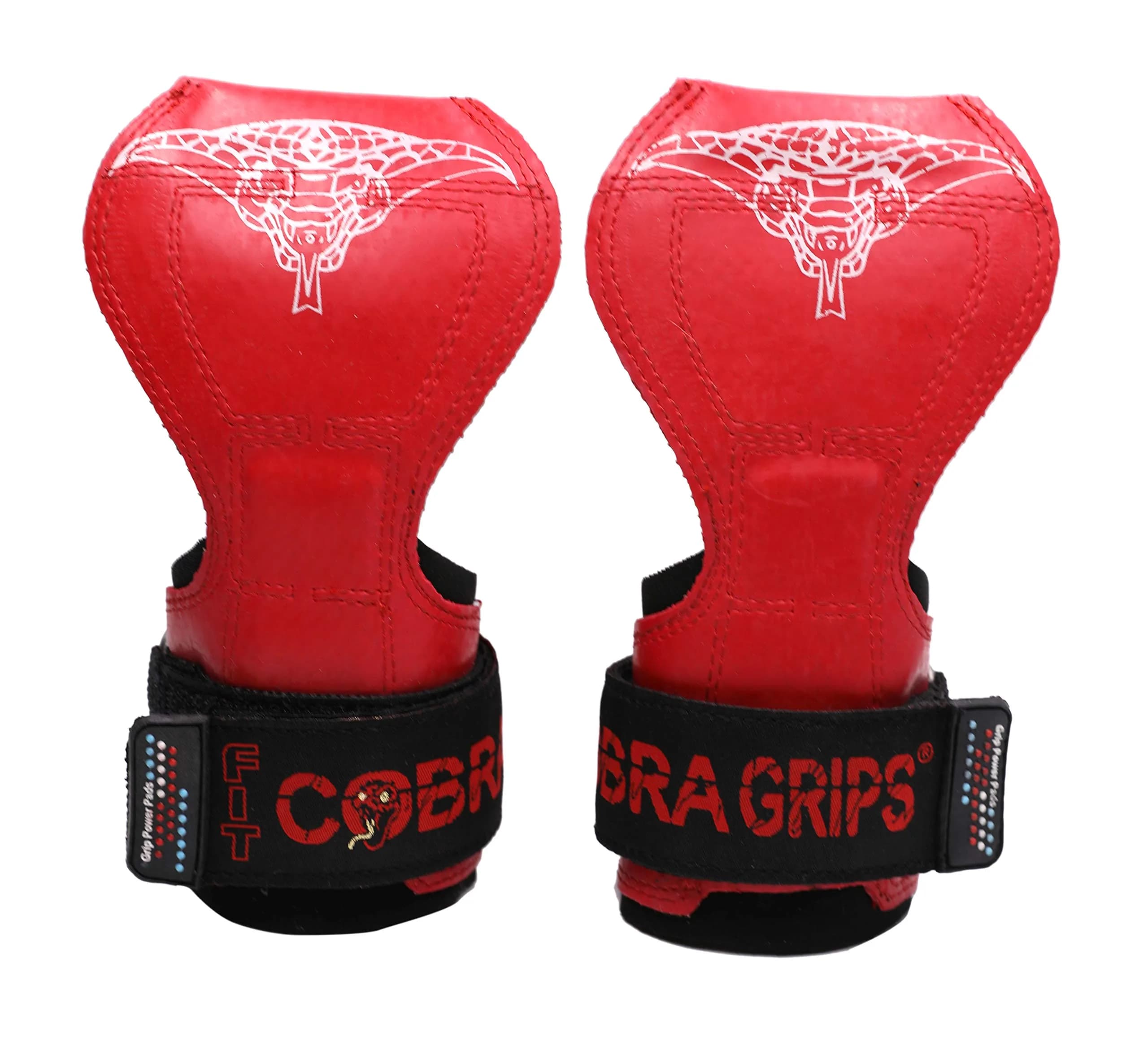 Cobra Grips FIT Red Rubber Weight Lifting Gloves with Wrist Wraps - 4.25-7.0" Wrist thumbnail 4