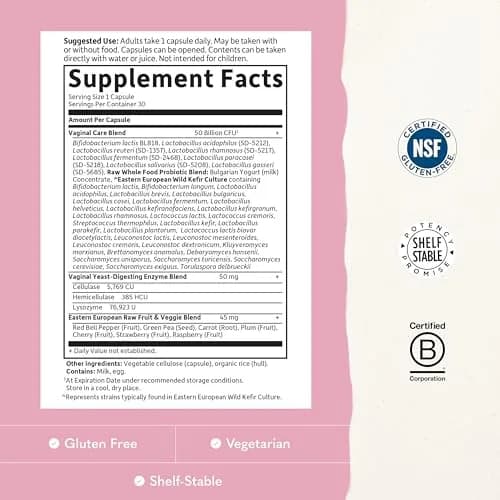 Garden of Life Raw Probiotics Vaginal Care 50 Billion CFU 30 Capsules | Supports Vaginal & Urinary Tract Health thumbnail 3