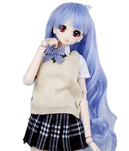 Linfairy Blue Art Supplies Doll Wig 8-9 inch | Heat-Resistant Fiber for Doll Making thumbnail 1