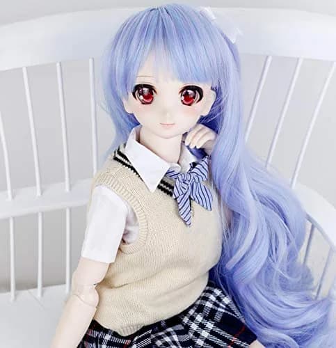 Linfairy Blue Art Supplies Doll Wig 8-9 inch | Heat-Resistant Fiber for Doll Making thumbnail 2