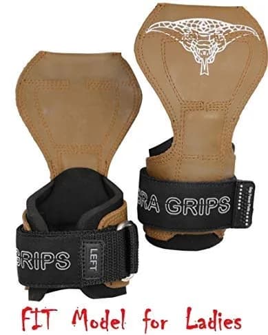 Cobra Grips Weight Lifting Gloves with Wrist Wraps (FIT Brown Rubber, 4.25-7.0" Wrist) | Patented All-in-One Grip Pad & Strap Solution - view 5