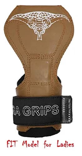 Cobra Grips Weight Lifting Gloves with Wrist Wraps (FIT Brown Rubber, 4.25-7.0" Wrist) | Patented All-in-One Grip Pad & Strap Solution thumbnail 1