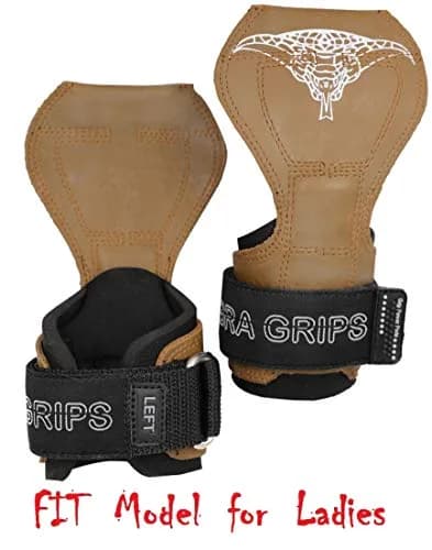 Cobra Grips Weight Lifting Gloves with Wrist Wraps (FIT Brown Rubber, 4.25-7.0" Wrist) | Patented All-in-One Grip Pad & Strap Solution thumbnail 2