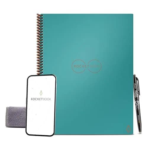 Rocketbook Core Reusable Notebook, Classic Letter Size (8.5x11), Teal with Core Dot Grid Pages - main product image