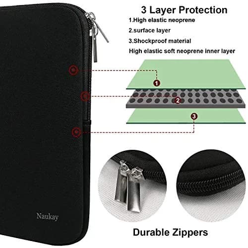 Naukay 13.3-inch Laptop Sleeve Case | Water-Resistant Neoprene Portable Computer Sleeve Cover thumbnail 3