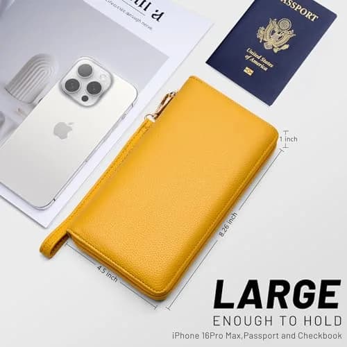 Chelmon Vegan Leather Clutch Wallet with Zip & RFID, Large Capacity | Secure & Stylish for Women thumbnail 4
