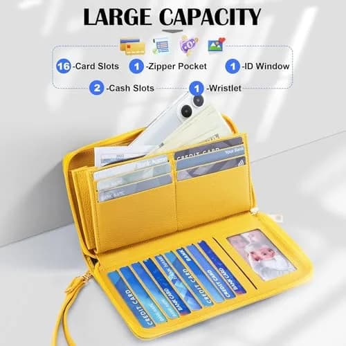 Chelmon Vegan Leather Clutch Wallet with Zip & RFID, Large Capacity | Secure & Stylish for Women thumbnail 3
