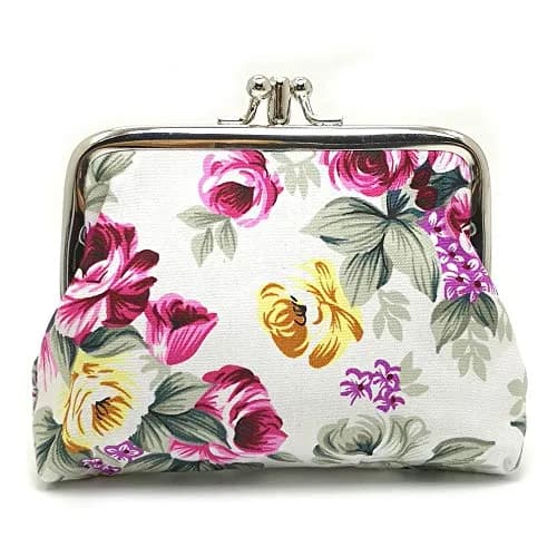 Sanxiner Cute Floral Kiss-Lock Coin Purse 10.9cm (4.33") | Vintage Style Change Holder with 2 Compartments thumbnail 4