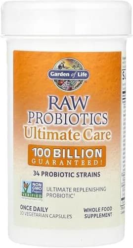 Garden of Life Raw Probiotics Ultimate Care 100 Billion CFU 30 Capsules | Clinically Studied Strains for Digestive Health thumbnail 4