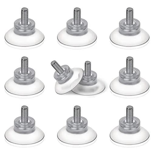 BLUECELL 10 PCS Rubber Strong Suction Cup Replacements with M6 Screw | Adjustable Glass Table Top Mounts thumbnail 1