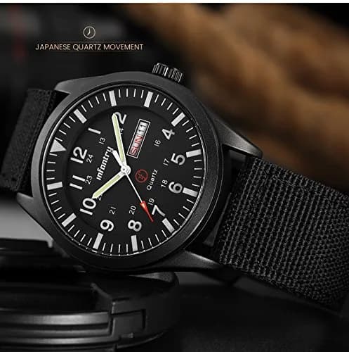 Infantry Men's Military Field Watch 40mm Black Nylon Band | 12/24H Analog Quartz thumbnail 7