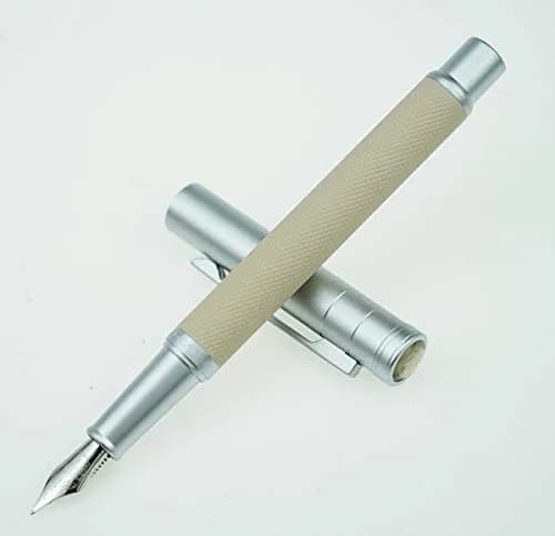 erofa White Fountain Pen with Fine Nib and Bamboo Clip, Silver Aluminum Alloy, 135mm (0.5in) thumbnail 2