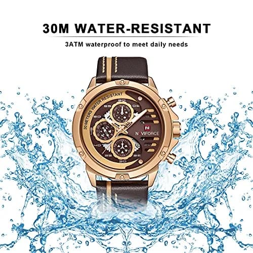 NAVIFORCE Men's Rose Gold Analog-Digital Watch 48mm (1.89in) | Multifunction Sport Casual Luxury thumbnail 5