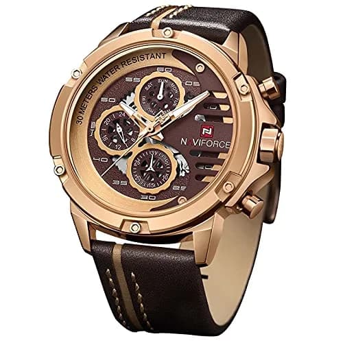 NAVIFORCE Men's Rose Gold Analog-Digital Watch 48mm (1.89in) | Multifunction Sport Casual Luxury thumbnail 1