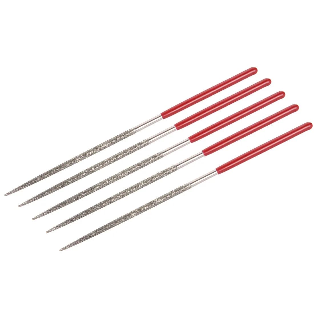 uxcell Round Diamond Needle Files 100mm (4-inch) 150 Grit, 5-Piece Set | Precision Grinding & Polishing for Metal, Glass, Wood, Stone - main product image