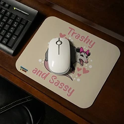 GRAPHICS & MORE Trashy and Sassy Opossum Funny Low Profile Thin Mouse Pad Mousepad | Smooth Surface for All Mouse Types thumbnail 2