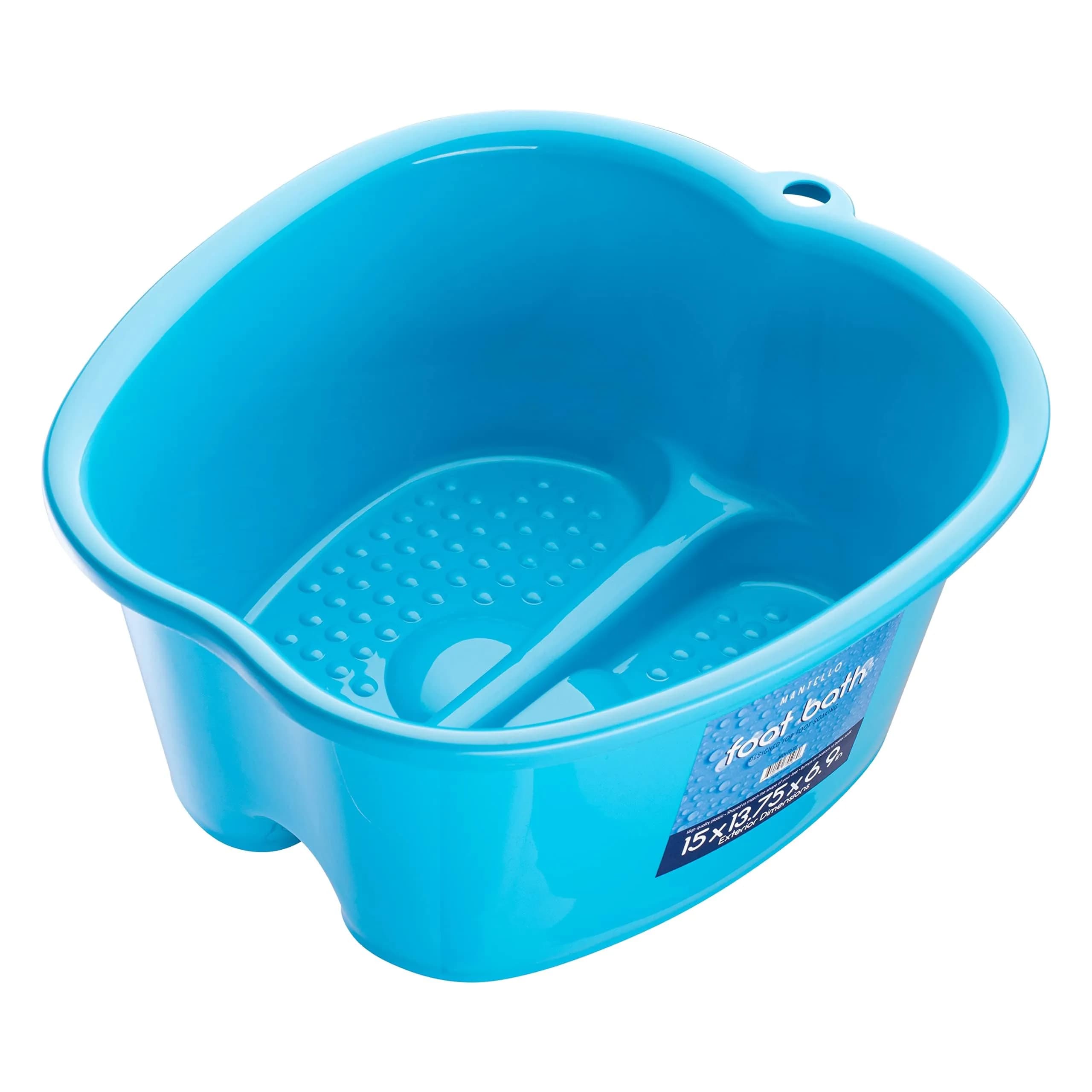 Mantello Foot Bath Extra Large Blue | Deep 7-inch Pedicure Tub with Massager Dots