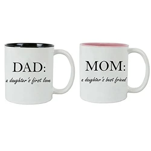 CustomGiftsNow Dad & Mom Ceramic Mug Set 11oz | Perfect for Family & Celebrations thumbnail 1